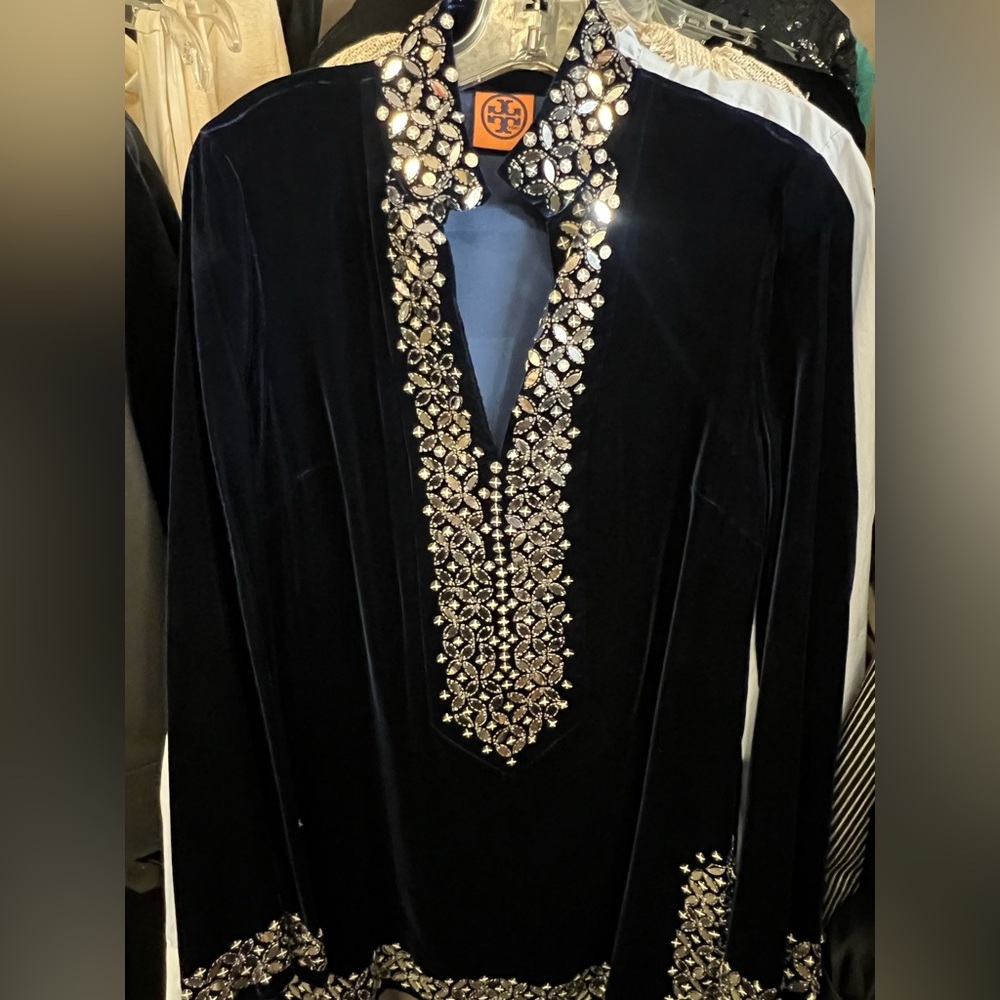 Tory Burch Velvety Sequin Blouse